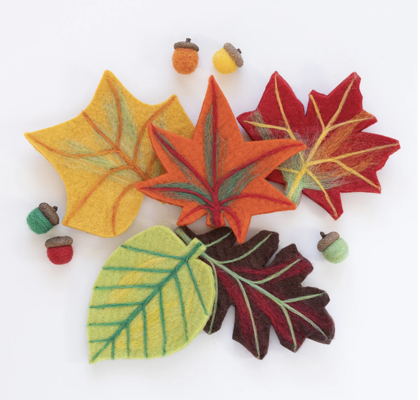 Felted Sky Fall Leaves & Acorns Needle Felting Kit