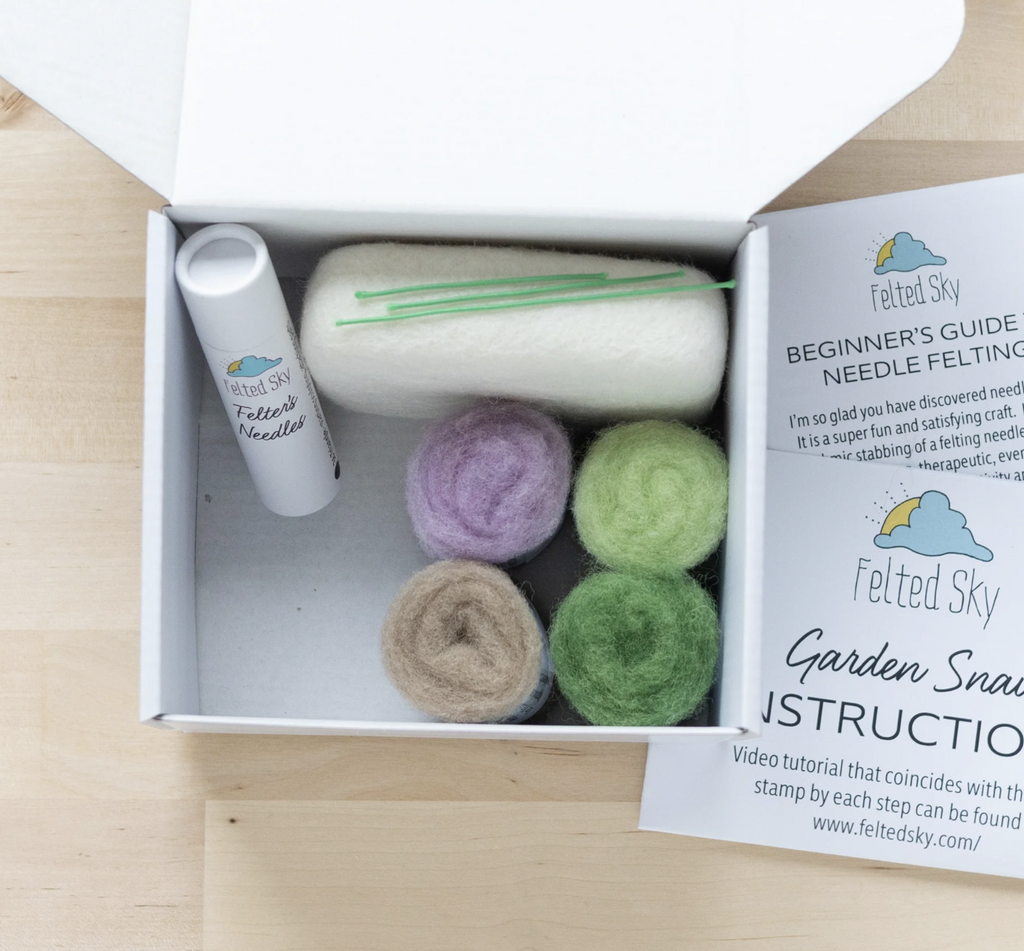 Felted Sky Garden Snail Mini Needle Felting Kit