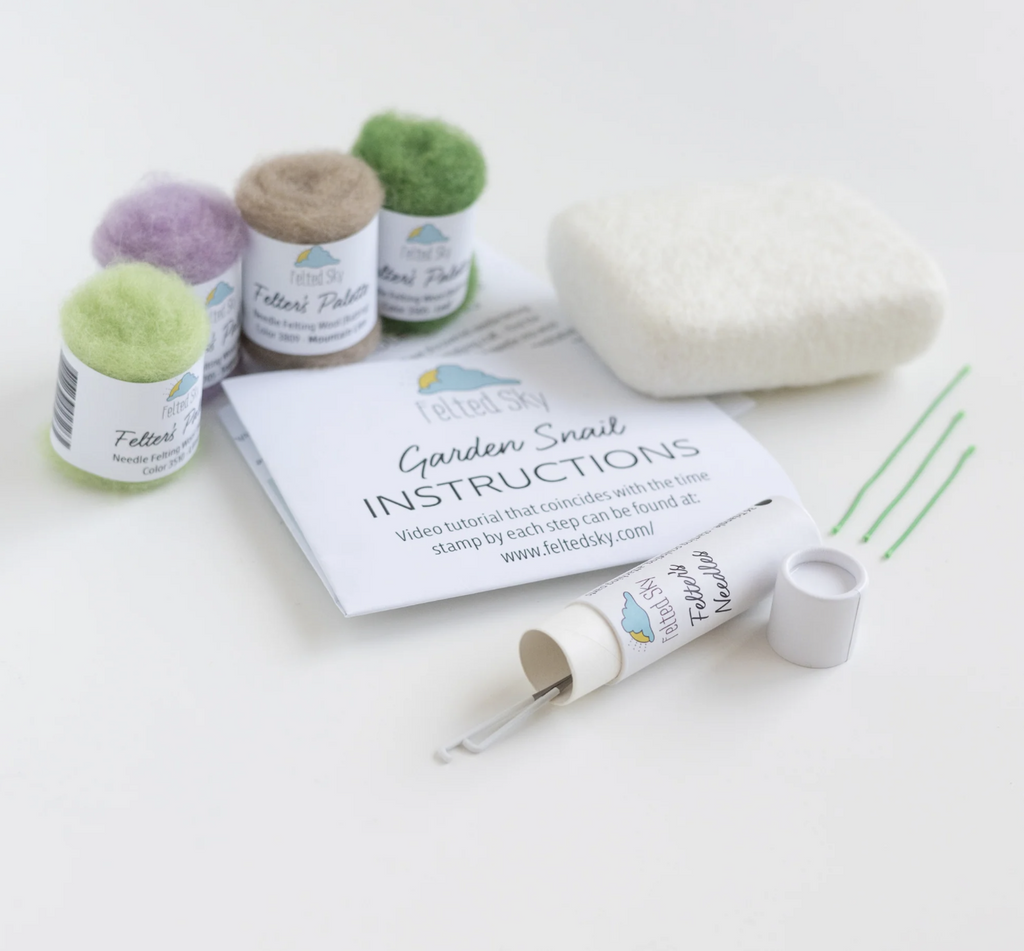 Felted Sky Garden Snail Mini Needle Felting Kit