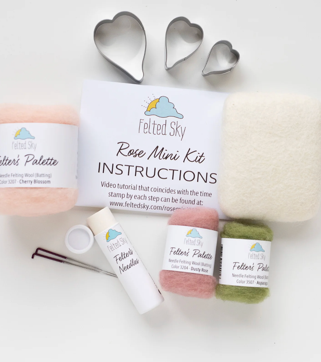 Felted Sky Pink Rose Kit