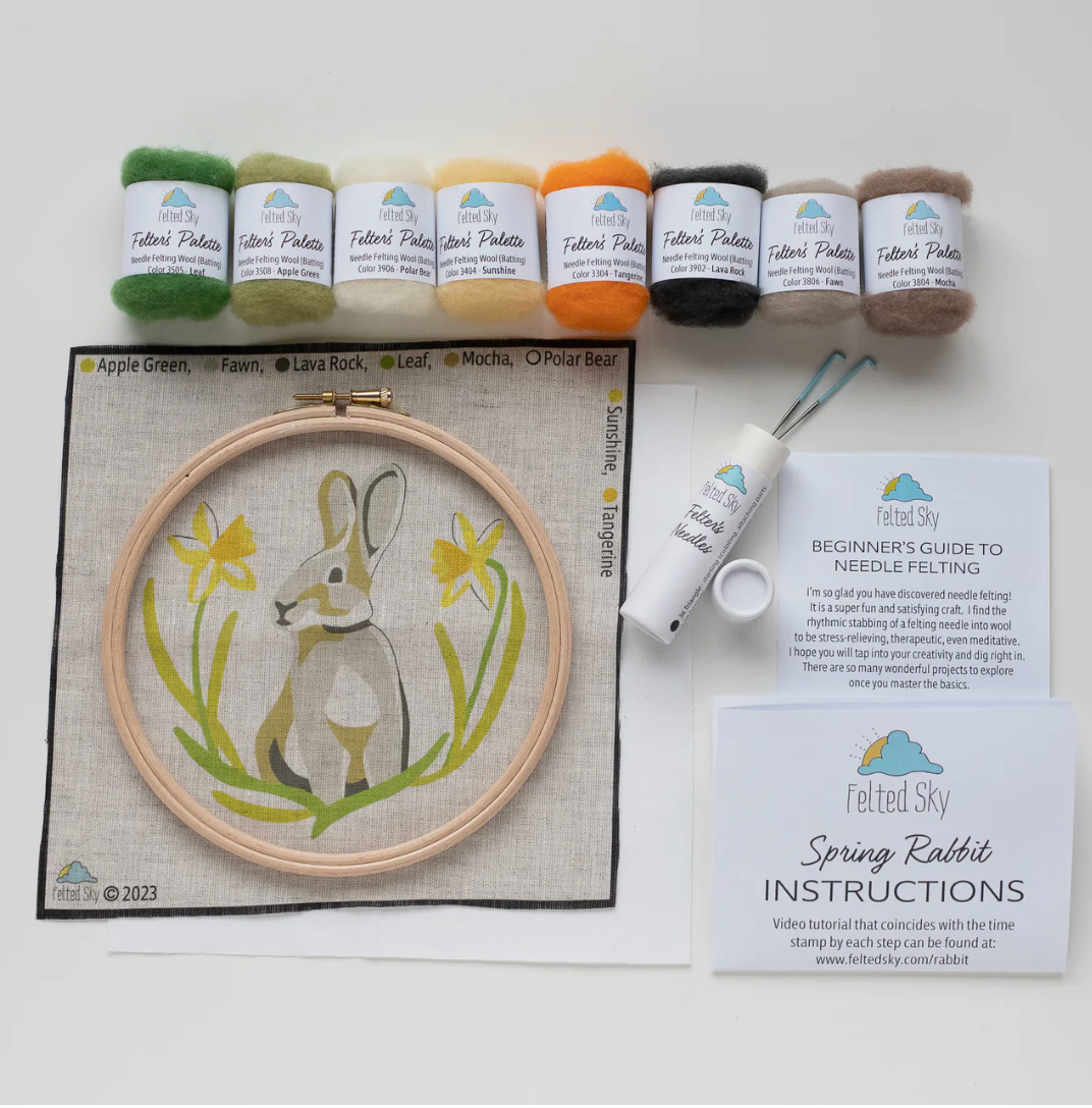 Felted Sky Spring Rabbit Needle Felting Kit
