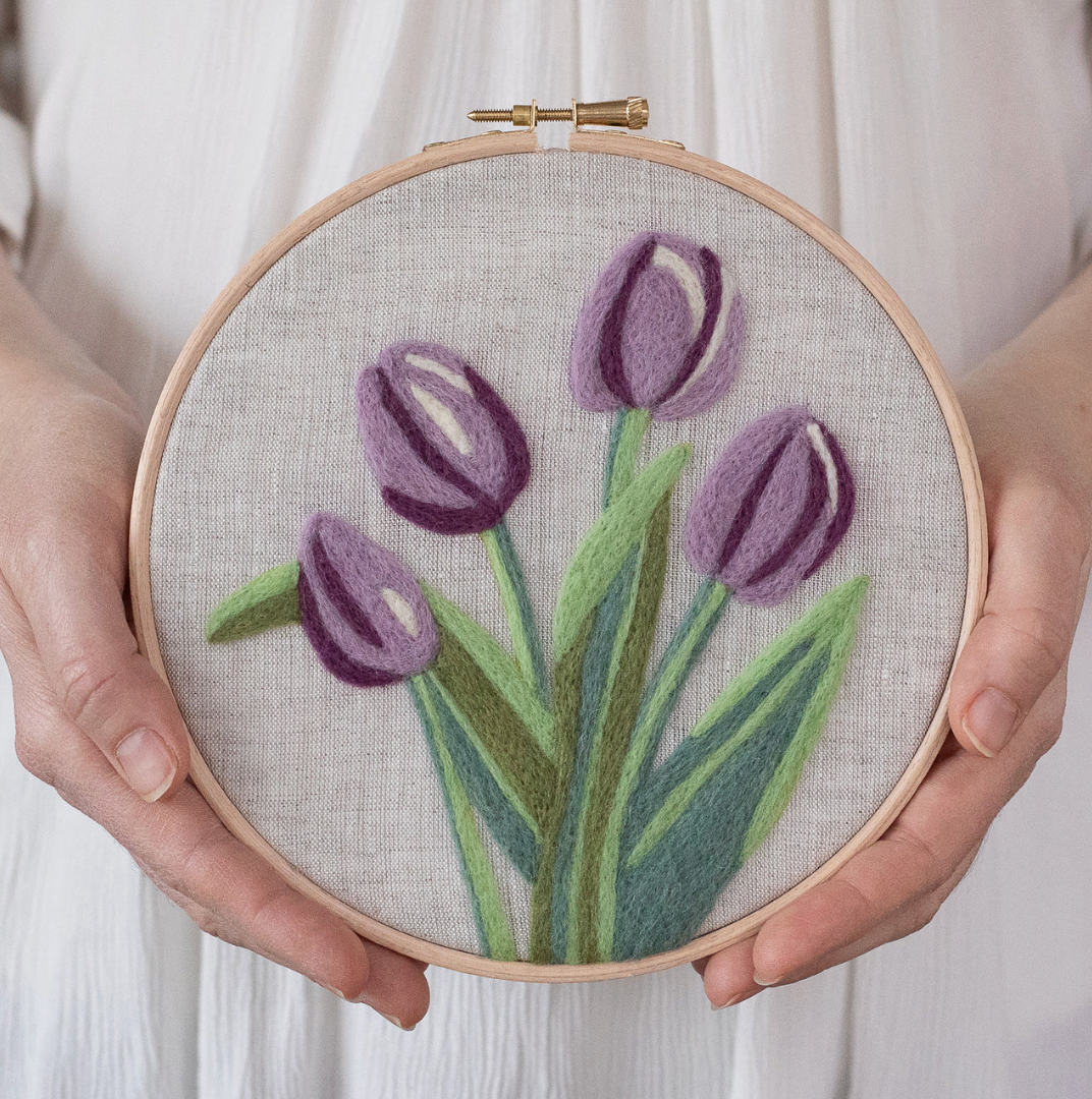 Felted Sky Tulips Needle Felting Kit