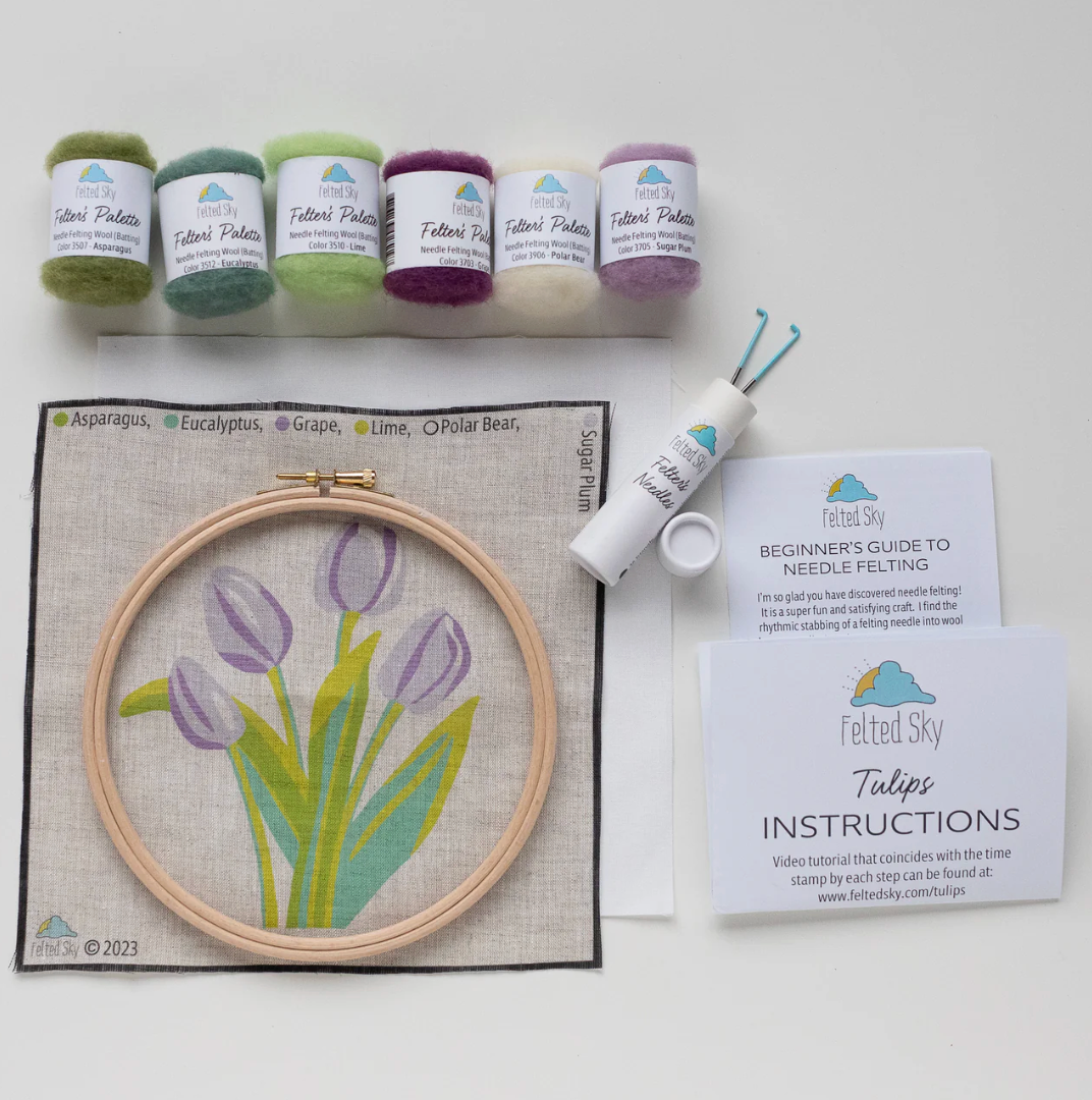 Felted Sky Tulips Needle Felting Kit