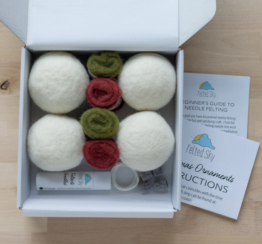 Felted Sky Christmas Ornament Needle Felting Kit