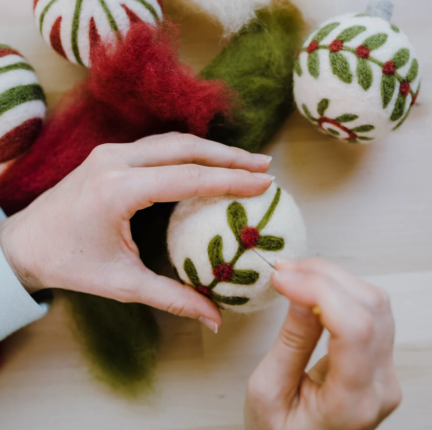 Felted Sky Christmas Ornament Needle Felting Kit