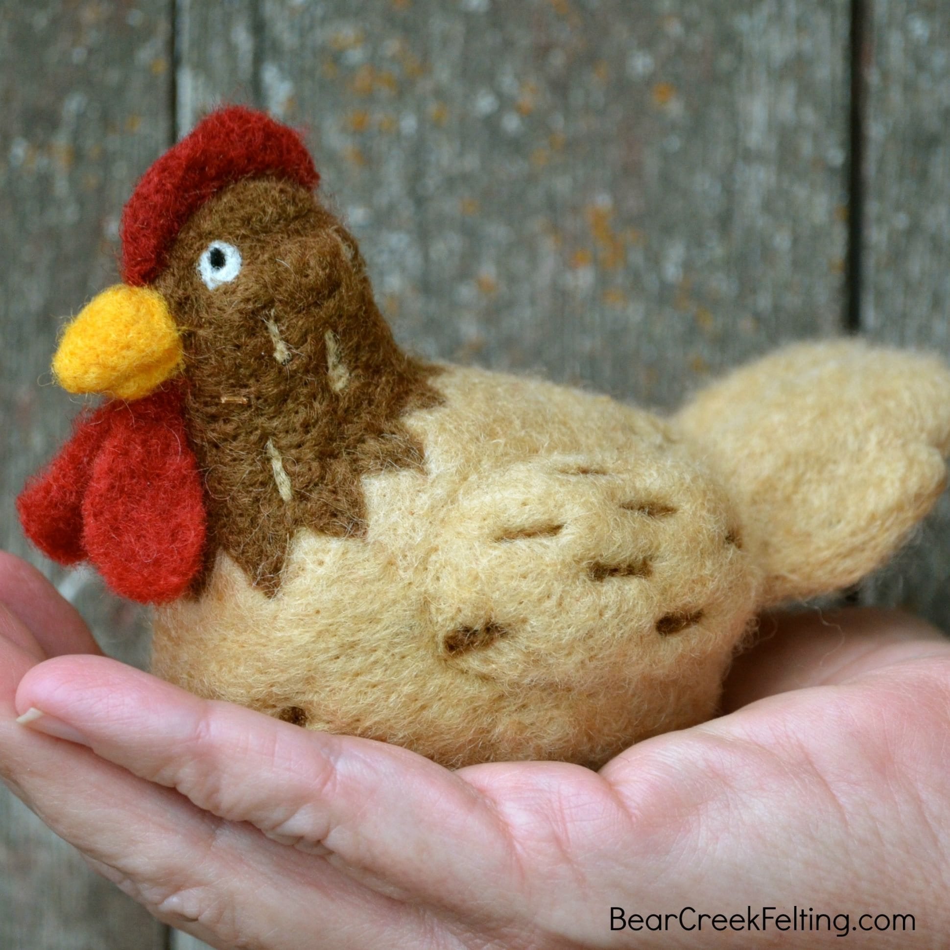 Brown chicken needle felting kit